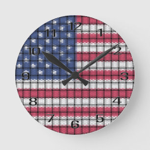Relógio de Parede de acrílico da bandeira americ