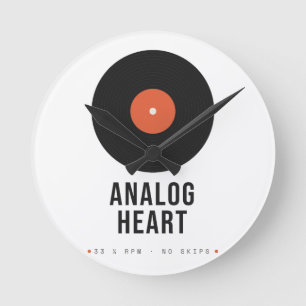 Relógio de Parede de Acrílico de Vinil Retro Analo