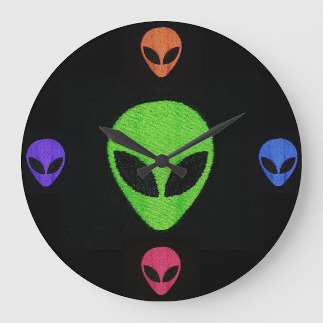 Relógio de Parede de Alienígena Multicolor (Frente)
