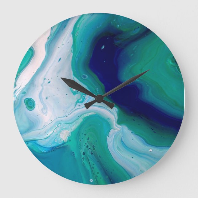 Relógio de Parede de Arte Abstrata Azul Marinho Tu (Frente)