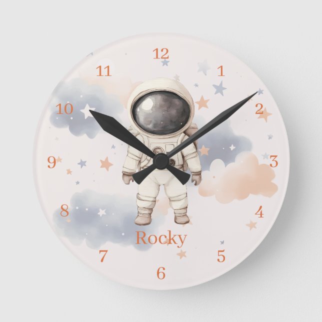 Relógio de Parede de Astronauta do Espaço Divertid (Frente)