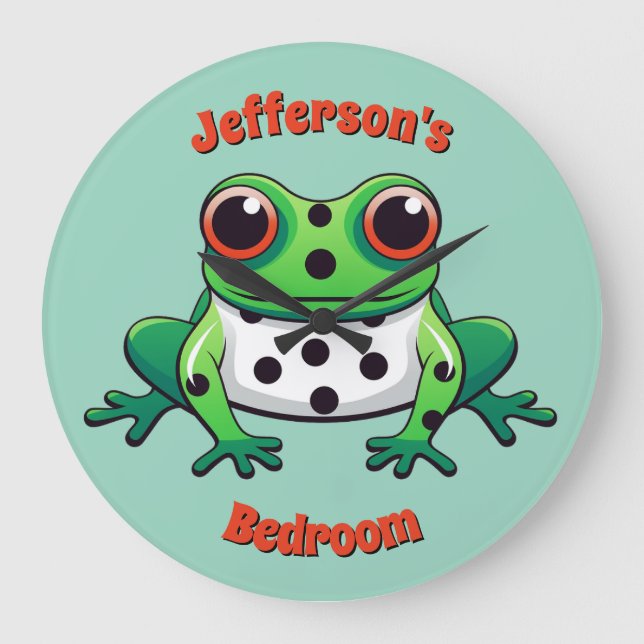 Relógio de parede de Bolinhas Verde Personalizado (Frente)