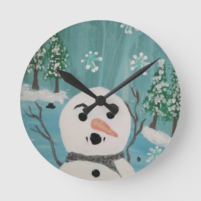 relógio de parede de boneco de neve (Frente)