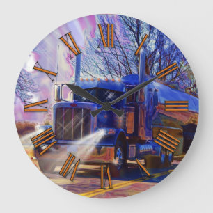 Relógio de Parede de Caminhão-Caminhão Azul-Tanker