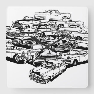 Relógio de Parede de Carros Clássicos dos anos 50