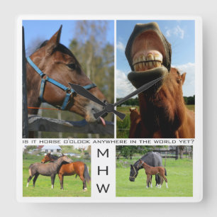 Relógio de parede de cavalos personalizados