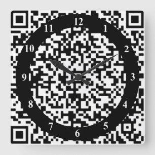 Relógio de Parede de Código QR - Folha de Arte e B