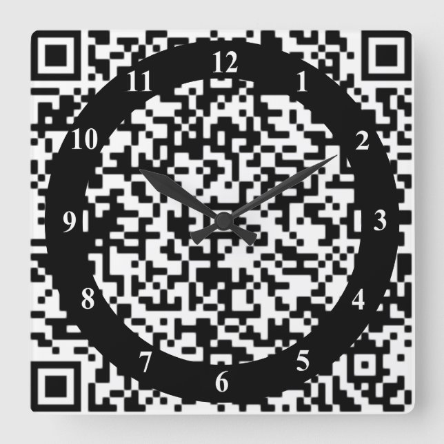 Relógio de Parede de Código QR - Folha de Arte e B (Frente)