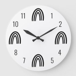 Relógio de Parede de Crianças do Arco-Íris Preto/B
