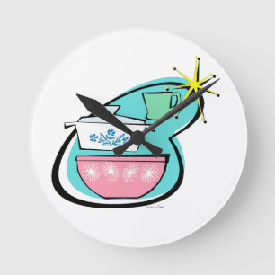 Relógio de Parede de Design de Cookware Atômica