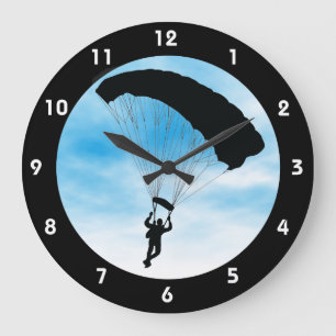 Relógio de Parede de Design de Paraquedas Skydivi