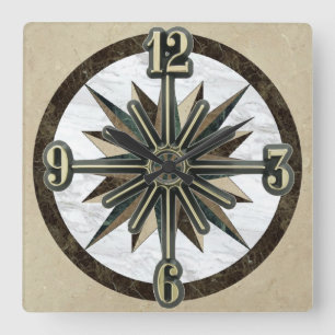Relógio de Parede de Discagem Sunburst do Azulejo 