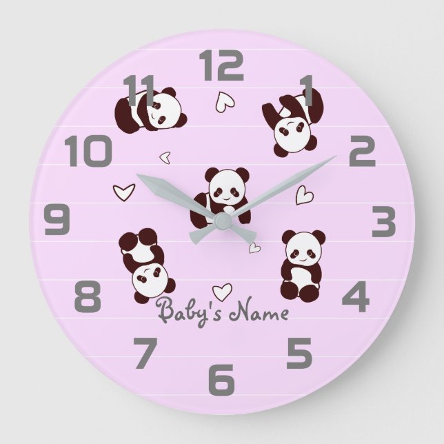 Relógio de Parede de Enfermeiro Cardíaco de Panda  (Frente)