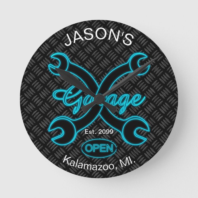 Relógio de Parede de Garagem Diária com S-Wrenches (Frente)