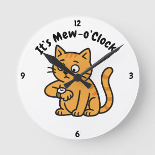 Relógio de Parede de Gato Engraçado – Design "É Ho