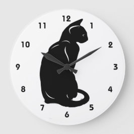 Relógio de Parede de Gato Negro