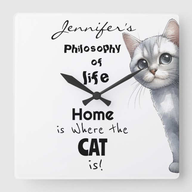 Relógio de Parede de Gatos (Frente)