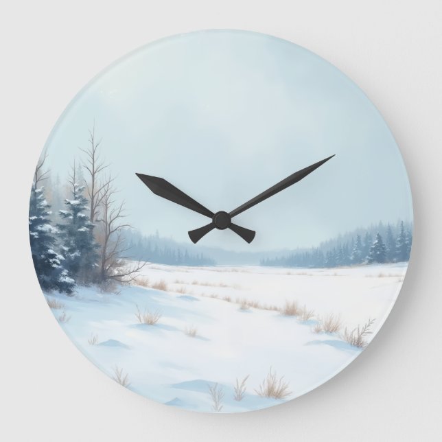 Relógio de Parede de Inverno de Neve (Frente)