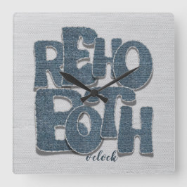 Relógio de Parede de Letra de Denim da Praia de Re