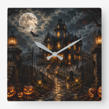 Relógio de Parede de Luxo de Halloween | Mansão As