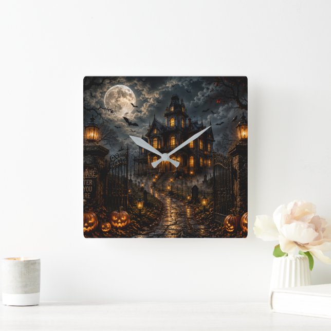 Relógio de Parede de Luxo de Halloween | Mansão As (Lar)