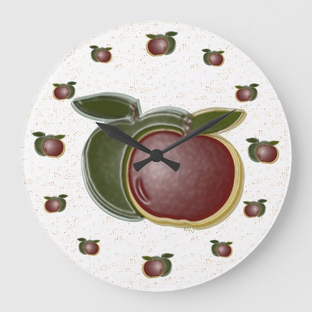 Relógio de Parede de Maçãs 3D (speck) (Frente)