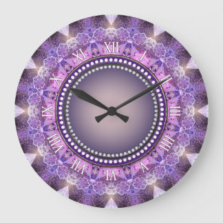 Relógio de Parede de Mandala Roxo