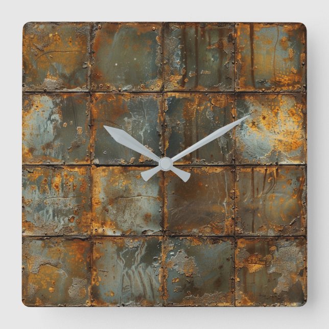 Relógio de Parede de Metal Rusty (Frente)