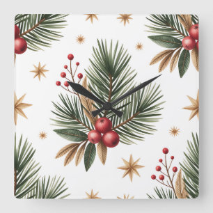 Relógio de Parede de Natal Elegante – Tempo de Inv