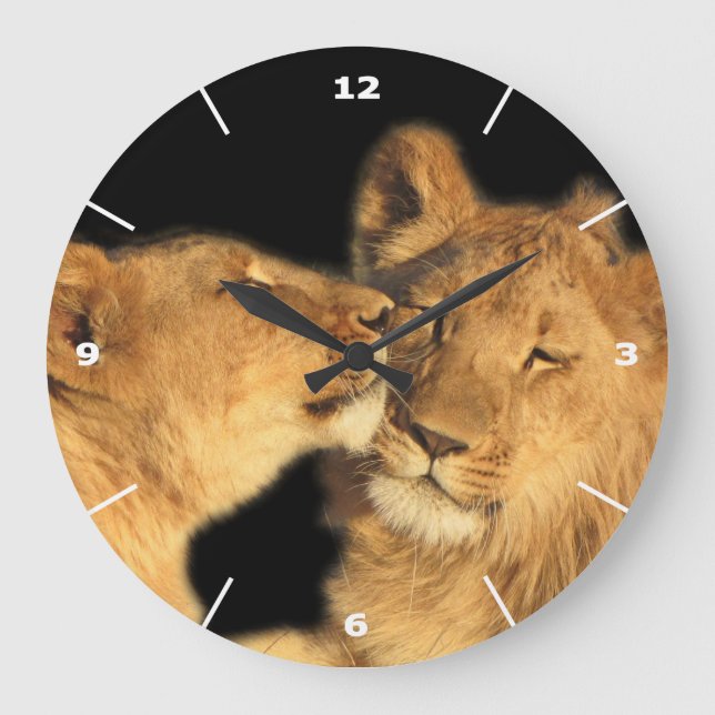 Relógio de Parede de Par Lion (com discagem branca (Frente)