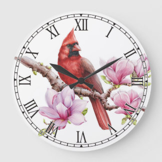 Relógio de Parede de Pássaros Cardinal