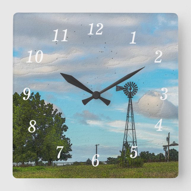 Relógio de Parede de Pássaros da Esteira (Frente)