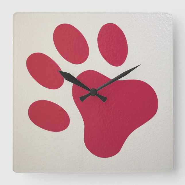 Relógio de Parede de Pawprint (Frente)