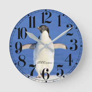 Relógio de Parede de Pinguins Personalizado