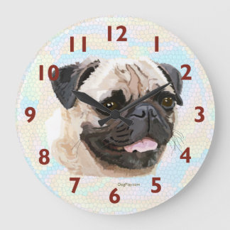 Relógio de Parede de Pug Sorridente