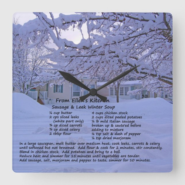 Relógio de Parede de Receita da Cozinha Ellen (Frente)