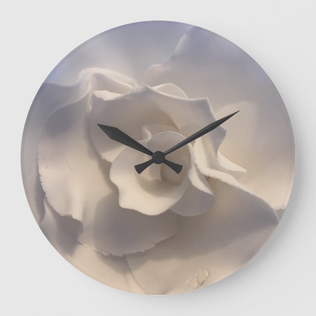 Relógio de Parede de Rosa Branca (Frente)