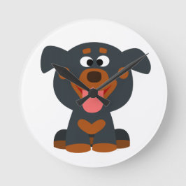 Relógio de Parede de Rottweiler de Bebê de Cartoon