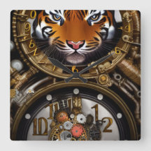 Relógio de Parede de tigre Steampunk