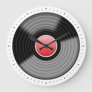 Relógio de Parede de Toca-Discos de Vinil Clássico