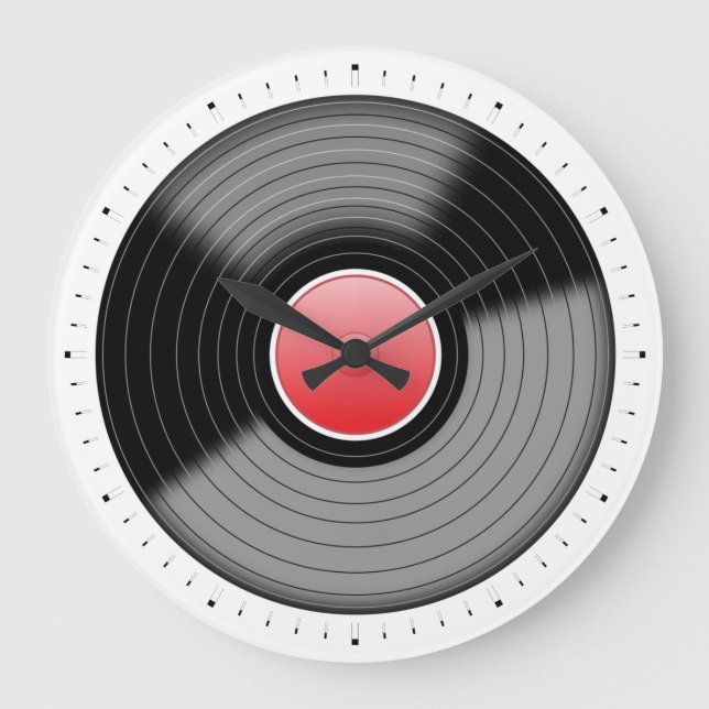 Relógio de Parede de Toca-Discos de Vinil Clássico (Frente)