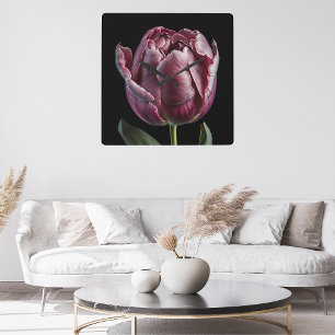 Relógio de Parede de Tulipas Roxas Elegante - Desi