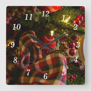 Relógio de Parede de uma Árvore de Natal