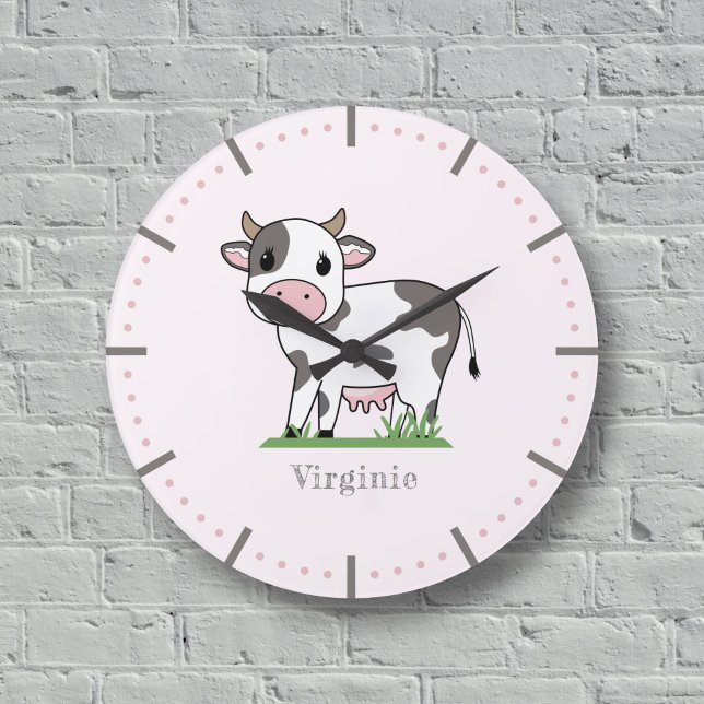 Relógio de Parede de Vaca (Cute Cow Wall Clock)