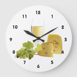 Relógio de Parede de Vinho e Queijo