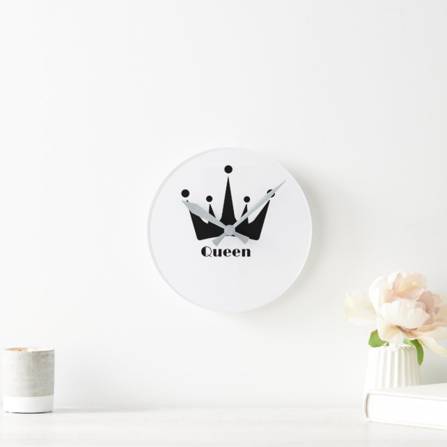 Relógio de Parede Decorativo Coroa Preta Inspirado (Lar)
