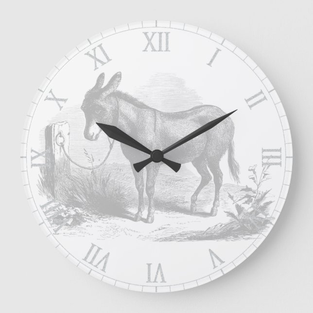 Relógio de Parede Desenho de Burro (Frente)