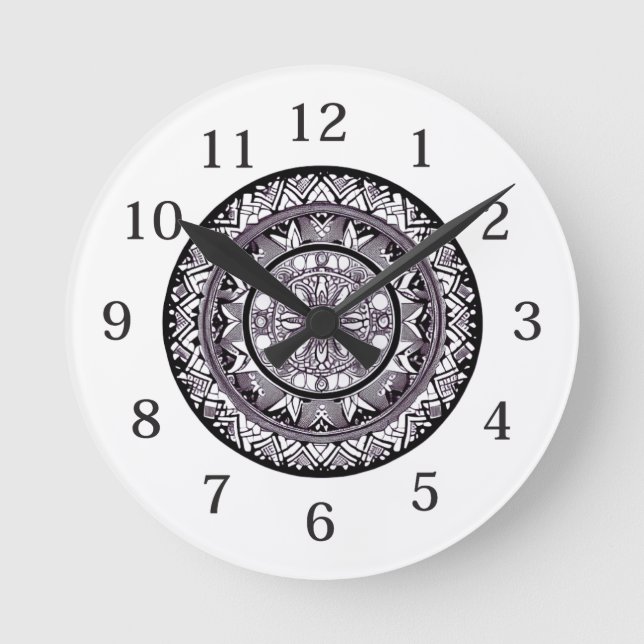 Relógio de Parede - Desenho Mandala (Frente)