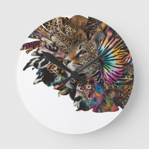 Relógio de Parede - Design de Arte-Leopardo Selvag