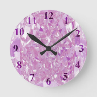 Relógio de Parede Diamantes Rosa Médio